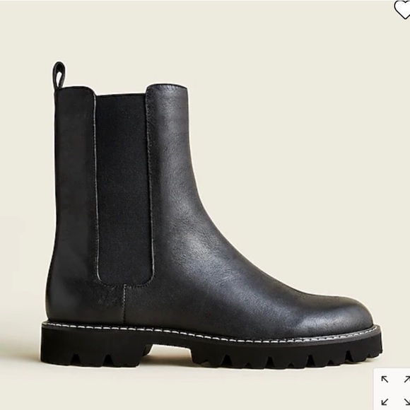 J. Crew Gwen Lug-sole High-shaft Chelsea Boots In Leather MSRP 278$ - Picture 2 of 10